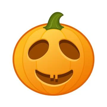 Pumpkin with stupid smiling face Large size of Halloween emoji Ilustración de archivo