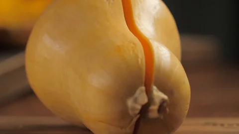 Pumpkin on the table Stock Footage 89968748