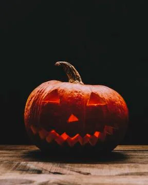 Pumpkin On Table Stock Photos