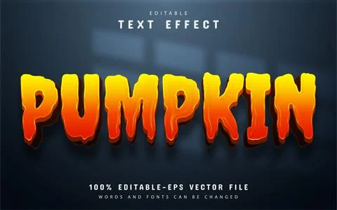 Pumpkin text effect editable Stock Illustration