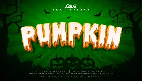 Pumpkin Text Effect Illustration Editable Graphic Style with Orange and White Stock Illustration