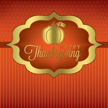 Pumpkin thanksgiving card in vector format. Stock Illustration