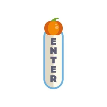 Pumpkin themed enter button for digital interface Illustrazione stock