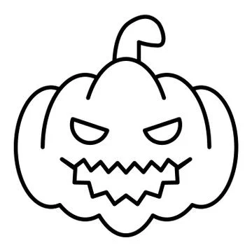 Pumpkin thin line icon. Gourd vector illustration isolated on white. Squash Stock Illustration
