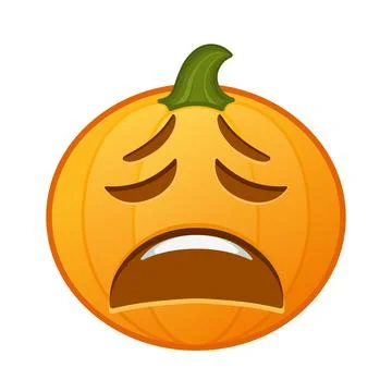 Pumpkin with tired face Large size of Halloween emoji イラスト素材