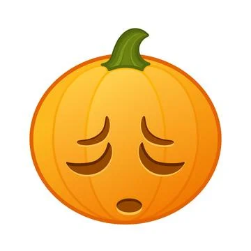 Pumpkin with tired sad face Large size of Halloween emoji イラスト素材