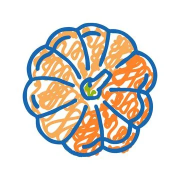 Pumpkin top view icon doodle illustration Stock Illustration
