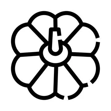 Pumpkin top view line art icon design Stock Illustration
