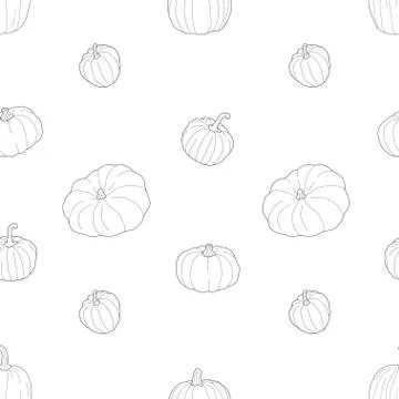 Pumpkin transparent pattern. Vector illustration isolated on white background 库存插图