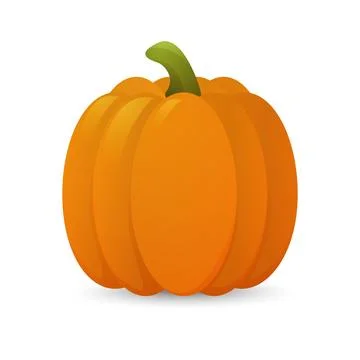 Pumpkin, Vector Illustration. Orange Pumpkin 3d Vector Illustration for Autumn Stock Illustration
