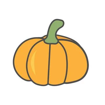 Pumpkin vector illustration. Vegetable isolated on white background. Stock Illustration