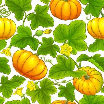 Pumpkin vector pattern Stock Illustration