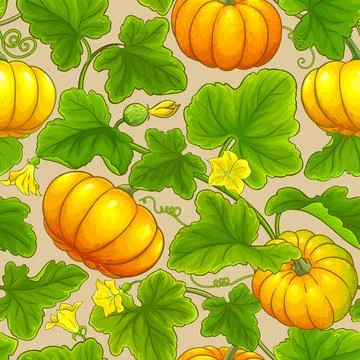 Pumpkin vector pattern Stock Illustration