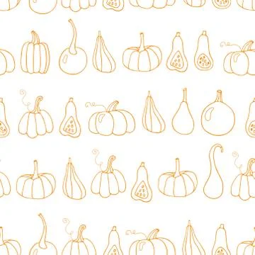Pumpkin vector seamless pattern. Thanksgiving seamless background. Autumn Stock Illustration