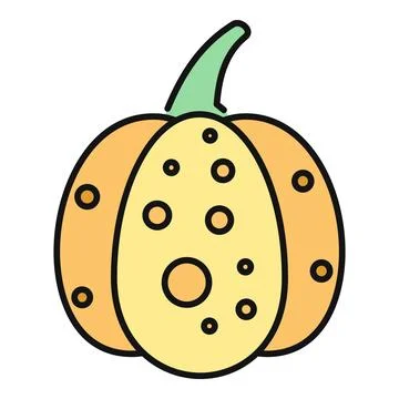 Pumpkin vegetable icon flat design drawing Stock Illustration
