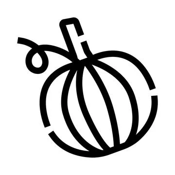Pumpkin vegetable line art doodle icon Stock Illustration