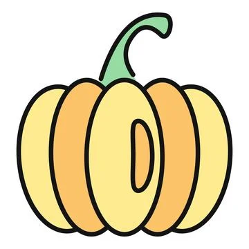 Pumpkin vegetable line art icon illustration Stock Illustration