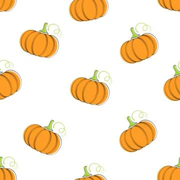 Pumpkin vegetable seamless background illustration Stock Illustration
