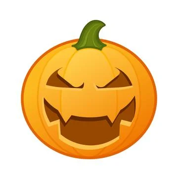 Pumpkin with virulent scary face Large size of Halloween emoji Ilustración de archivo