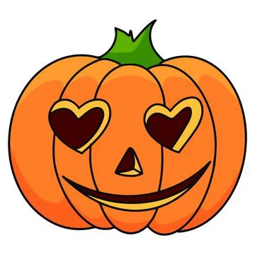 Pumpkin on white background. The main symbol of the Happy Halloween holiday Stock Illustration