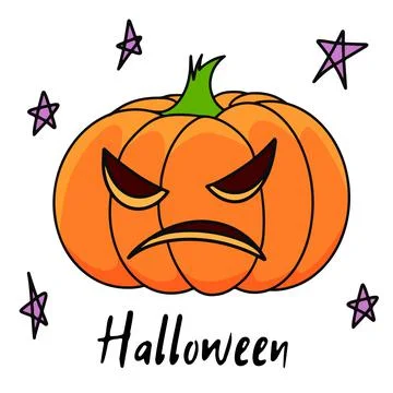 Pumpkin on white background. The main symbol of the Happy Halloween holiday Stock Illustration