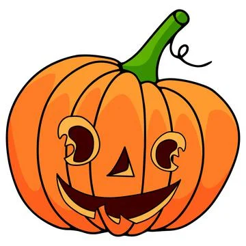 Pumpkin on white background. The main symbol of the Happy Halloween holiday Stock Illustration