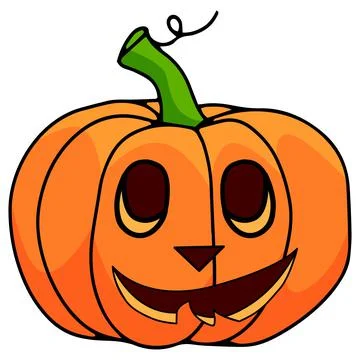 Pumpkin on white background. The main symbol of the Happy Halloween holiday Stock Illustration
