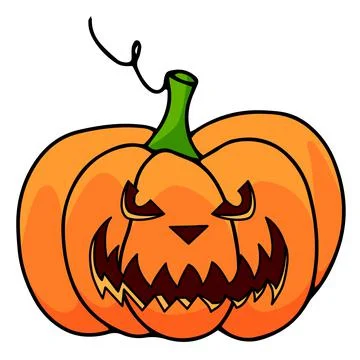 Pumpkin on white background. The main symbol of the Happy Halloween holiday Stock Illustration