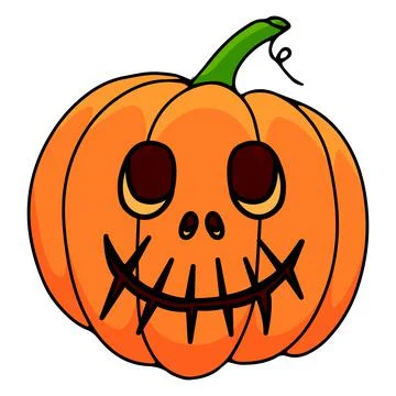 Pumpkin on white background. The main symbol of the Happy Halloween holiday. Stock Illustration