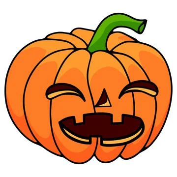 Pumpkin on white background. The main symbol of the Happy Halloween holiday Stock Illustration