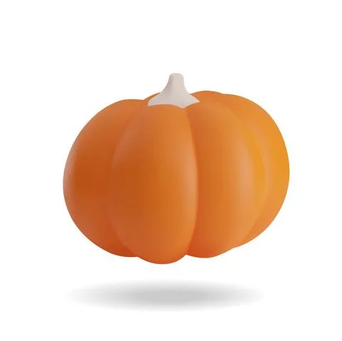 Pumpkin on a white isolated background 3d icon. Stock Illustration