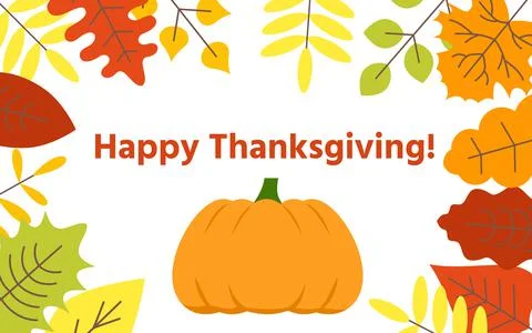 Pumpkin on white isolated background around leaves Stock Illustration