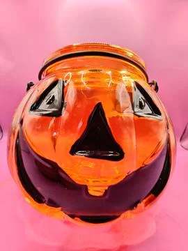 Pumpkin wide-angle macro shot. Halloween Foto stock