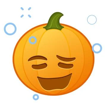 Pumpkin with woozy face Large size of Halloween emoji イラスト素材