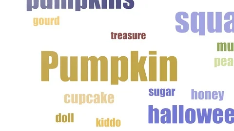 Pumpkin Word Cloud Animated On White Background Video stock 99622438
