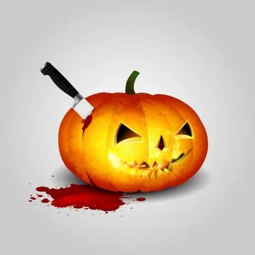 Pumpkin&amp;knife Stock Illustration