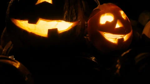 Pumpkins against the background of green grass Stock-Footage 103457222