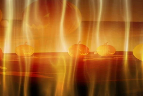  pumpkins and flames Video stock 557960