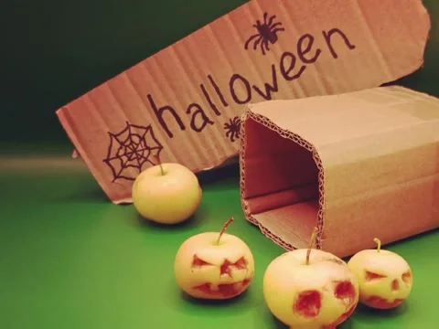 Pumpkins are in a hurry for Halloween Stock Footage 344463969