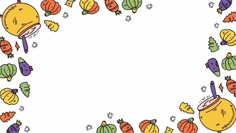 Pumpkins candies border frame halloween background with white space Stock Footage 317748619