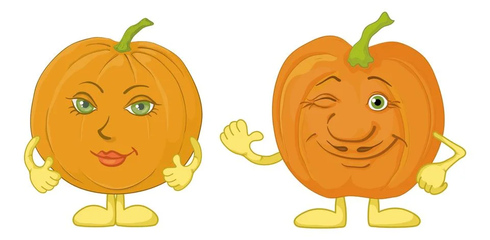 Pumpkins character Stock Illustration