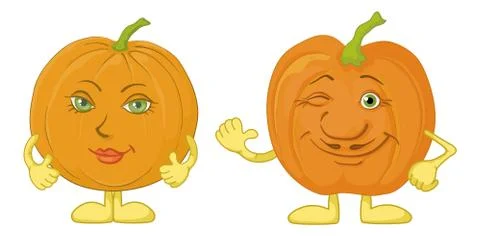 Pumpkins character Stock Illustration