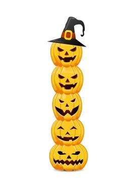 Pumpkins with an evil expression Stock Illustration