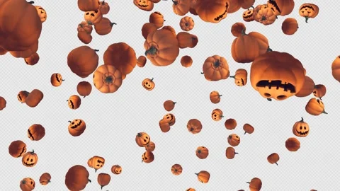 Pumpkins Explosion on Alpha Channel. Stock Footage 289047196