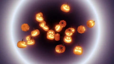 Pumpkins Explosion on Background. Video stock 287414080