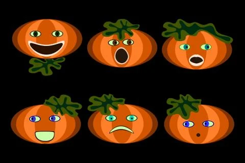 Pumpkins faces Illustrazione stock