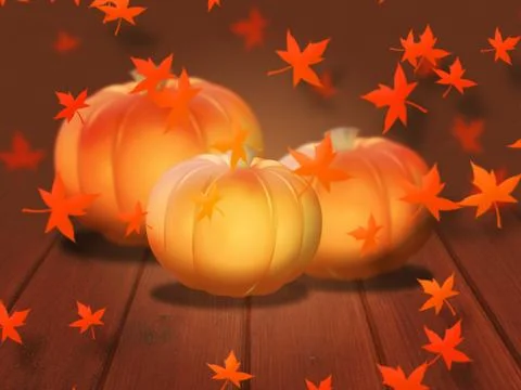 Pumpkins Fall Backdrop 스톡 일러스트