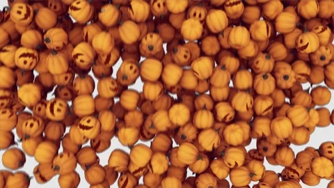 Pumpkins Falling Transition on Alpha Channel. Stock Footage 285046100