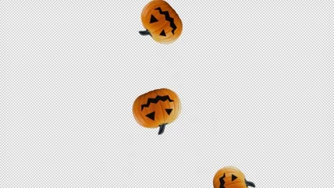 Pumpkins flowing on transparent background Stock Footage 253228476