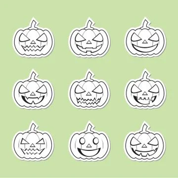 Pumpkins for Halloween set Stock Illustration